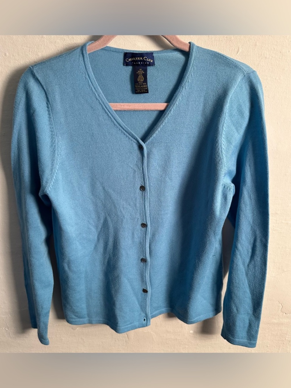 Charter Club 100% Wool V-Neck Cardigan